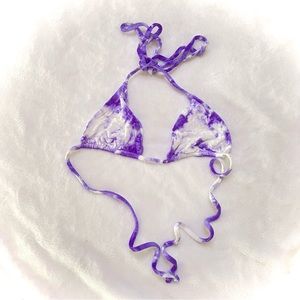Frankie’s Bikinis Velvet Tie-Dye Bikini Top